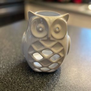 White owl tea light holder